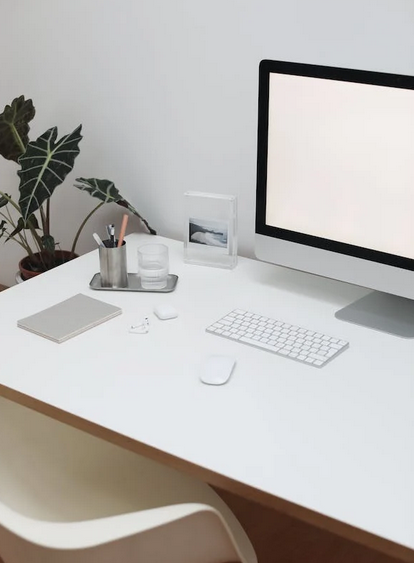 Desk space for work at home productivity